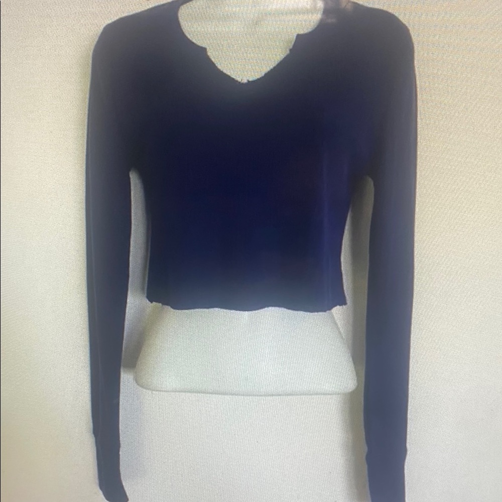 Women's Navy Long Sleeve Top